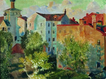 Vista desde la ventana 1926 Boris Mikhailovich Kustodiev Pinturas al óleo